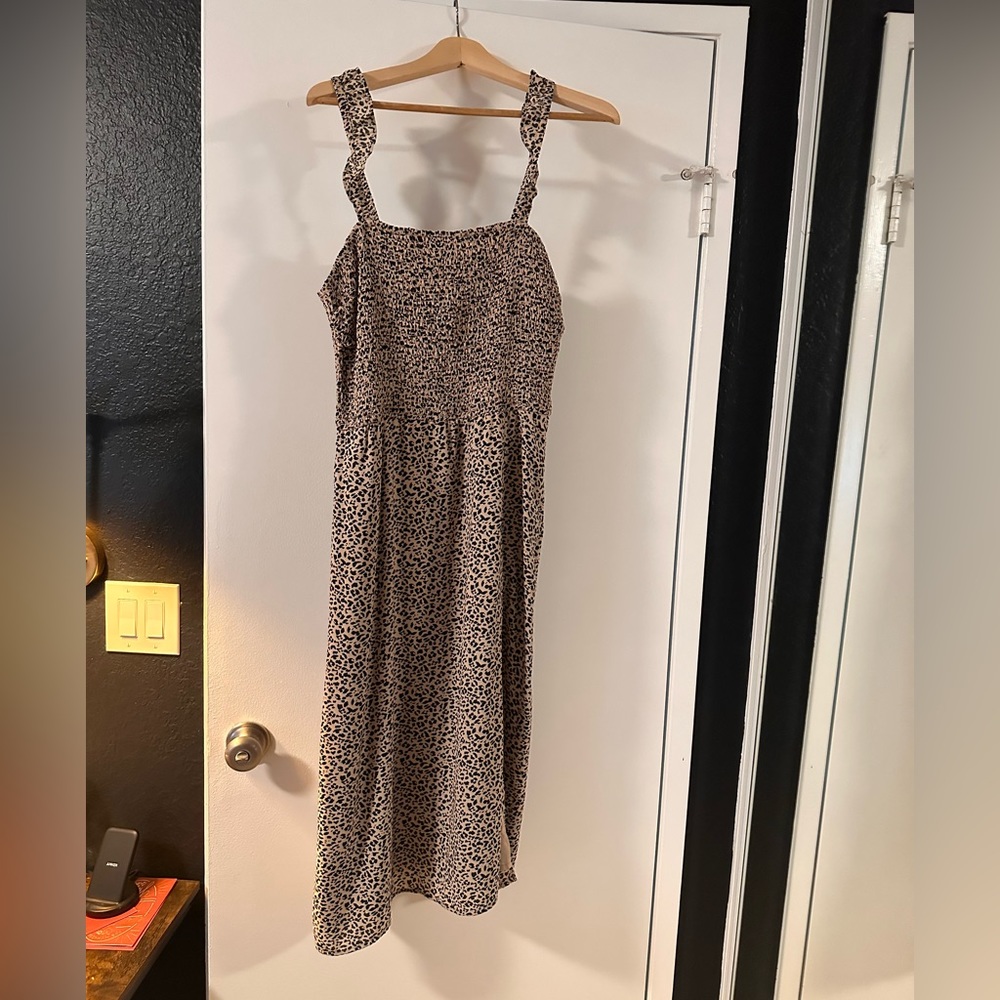 Perfect summer leopard smocked dress